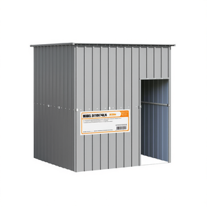 Gray Galvanized Steel Dog House 65x60.2x71.3 Inch With Roof Model D0100H74HJ6 Outdoor <b>Large</b> Breed - Product Image 1