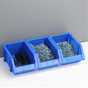 Plastic Slanted Mouth <b>Storage</b> Bin Rectangle 1-3L <b>Blue</b> Stackable Office Organizer Eco Friendly Turnover <b>Box</b> - Product Image 1