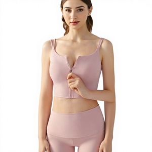 Sujetador deportivo <span class=keywords><strong>Lulu</strong></span> a prueba <span class=keywords><strong>de</strong></span> golpes <span class=keywords><strong>de</strong></span> alta sujeción con tirantes cruzados y cremallera en el pecho, estilo chaleco delgado, <span class=keywords><strong>de</strong></span> Spandex/Nylon, para yoga, transfronterizo Europa Estados Unidos - Product Image 1