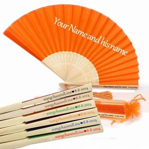 Abanico de Mano de Bambú Tallado a Medida, Arte Popular, 33cm, Abanico Plegable con Logotipo Impreso, Regalo de Boda o Negocio, Abanico Plegable de Arte Popular Económico - Product Image 6