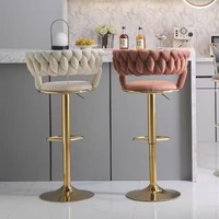 Drehbarer Küchenhocker Barhocker Thekenstuhl Samt Gold Metallhocker für Theke Bar Hoher Tisch Restaurant