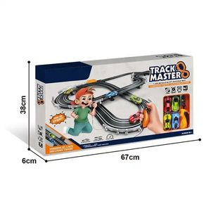 Circuits de course de voitures slot avec 4 voitures slot haute vitesse, circuit de course à piles ou électriques, jeu de course double pour garçons et enfants - Product Image 5