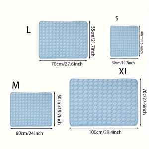 Tapis rafraîchissant pour animaux de compagnie en soie glacée, coussin respirant en maille pour chien, couverture d'été lavable, doublure de cage pour grands chiens - Product Image 2