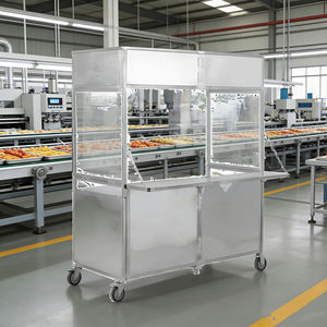 Remorque alimentaire mobile pliable en acier inoxydable à 4 roues pour café, bonbons, crème glacée, hot-dogs, frites – Résistante à la rouille pour entreprise mobile - Product Image 2