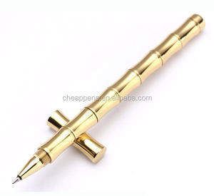 Stylo en laiton en forme de bambou, stylo en bambou métallique, stylo en bambou en cuivre doré - Product Image 3