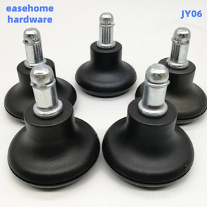 2 Zoll Schwarze PU-Festrollen Bürostuhl-Zubehör Drehstuhlrollen Chefsessel-Rollen Geräuscharm Verschleißfest Easehome JY06 - Product Image 1