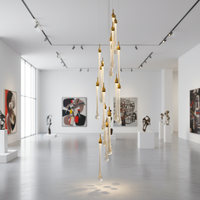 Lustre moderne de style français, luxe léger, bande de cristal blanc, LED, suspension en forme de goutte d'eau, éclairage pour projet, salle à manger