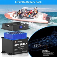 Batería LiFePO4 de 12V 24V 48V 100Ah 200Ah para Motor Eléctrico Fuera de Borda, Pesca Marina, Bote Inflable, Kayak, Motor de Arrastre, Kit Fotovoltaico