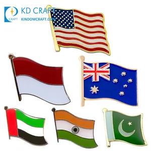 Insignias de metal personalizadas para solapa, insignias de metal nacionales, de la india, Pakistán, EE. UU.