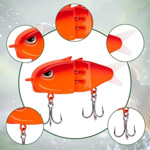Señuelo de pesca articulado de 60 mm y 6.5 g, de hundimiento lento, 2 secciones, tipo glide bait con cola suave y sonajero, señuelo de pesca pequeño. - Product Image 3