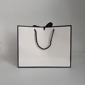Custom Logo High Hardness Matte White Gift Shopping Handbag Multi Sizes Fashion Brand Gift <b>Paper</b> Bags with Black Twisted Handle - Product Image 4
