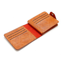 Portefeuille fin en cuir PU, design court et tendance, pour hommes, avec emplacement pour billet de 100 dollars américain