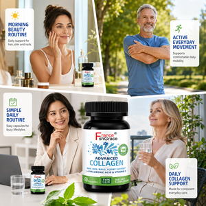 Fórmula Personalizada Shecome, Fabricante de Suplementos de Colágeno Tipo I, II y III, Ácido Hialurónico, Apoyo para Articulaciones y Piel, 60 Cápsulas de Colágeno - Product Image 2