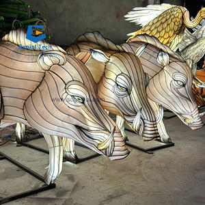 JN-Zm24 Festival Décoration Ours <span class=keywords><strong>Loup</strong></span> Animal Lanterne Peint À La Main LED Animal Renne Art Lanternes - Product Image 2