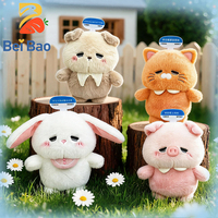 Peluche personnalisée de 8 pouces, jouet en peluche doux, chat, lapin, ours, cochon endormi, pour la décoration de bureau, cadeau en stock