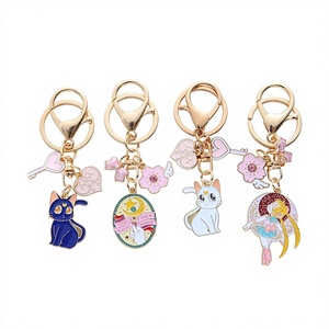 Porte-clés en alliage de zinc <span class=keywords><strong>Luna</strong></span> Cat Sailor Moon, dessin animé créatif et mignon, pour mariage, anniversaire - Pendentif pour voiture et sac à dos - Product Image 1