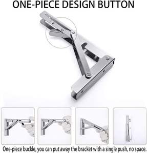 Suporte Triangular de Aço Inoxidável Personalizado <span class=keywords><strong>para</strong></span> Móveis, Suporte de Prateleira Dobrável Polido - Product Image 3