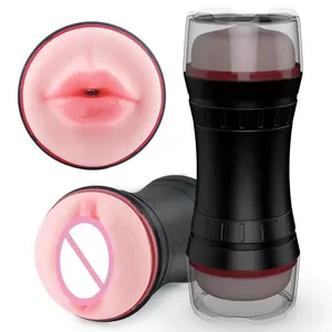 Yetişkin seks oyuncakları erkekler için gerçekçi Oral ağız vajina erkek fincan silikon yapay Pussy Penis egzersiz seks Shop