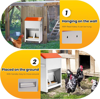 Mangeoire automatique pour poulets JH-Mech à double usage (sur le sol et murale), sans gaspillage, 20 lb, en acier galvanisé à gravité automatique