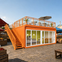 Café-bar-restaurant modulaire en conteneur préfabriqué avec terrasse sur le toit, kiosque, boutique de vente au détail mobile