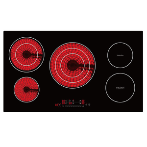 Table <span class=keywords><strong>de</strong></span> <span class=keywords><strong>cuisson</strong></span> encastrable à induction mixte 9200W <span class=keywords><strong>5</strong></span> brûleurs, <span class=keywords><strong>vitrocéramique</strong></span> haute luminosité pour usage domestique, VR et commercial - Product Image 1