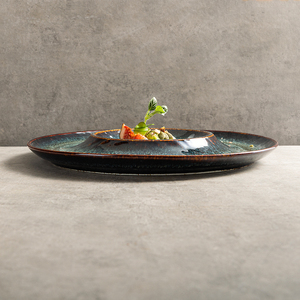 Platos de vajilla Chaozhou 2024 para restaurante fino <span class=keywords><strong>Chef</strong></span> bandejas de gastronomía Molecular de porcelana platos de sopa de cerámica reactiva azul - Product Image 5