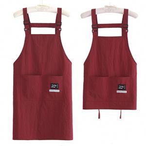 Tablier de cuisine à sangle réglable, logo personnalisé imprimé, couleur unie, polyester, résistant à l'eau et à l'huile, style simple et tendance - Product Image 4