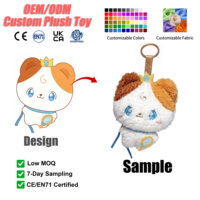 Porte-clés en peluche personnalisé animaux mignons, petits jouets en peluche chat kawaii, personnalisable, coton PP, vente en gros, OEM ODM