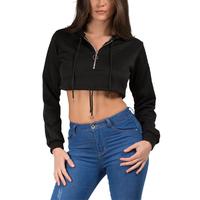 Setelan Hoodie dan Celana Jogger Wanita 2 Potong dengan Bordir Logo Kustom, Kerah Bulat, Celana Panjang, dan Atasan Crop Berpinggang Tinggi