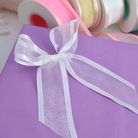 Usine En Gros Satin Ruban Métallique Garniture En Mousseline De Soie Ruban Satin Bord Organza Ruban pour Emballage Cadeau De Mariage