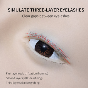 MCY Tête <span class=keywords><strong>de</strong></span> mannequin d'entraînement aux cils en PVC souple à 3 couches Mannequin en silicone pour <span class=keywords><strong>les</strong></span> <span class=keywords><strong>yeux</strong></span> et le visage pour <span class=keywords><strong>la</strong></span> pratique <span class=keywords><strong>de</strong></span> l'extension des cils pour <span class=keywords><strong>les</strong></span> salons - Product Image 3