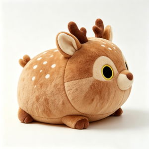 Adorable Peluche de Ciervo Redondo con Manchas, Almohada de Ciervo Sika Regordete, Peluche de Ciervo Marrón Esponjoso, Cojín de Cuerpo Redondo de Dibujos Animados - Product Image 5