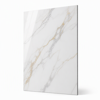 Panneau mural en PVC effet marbre 1220x2440x3mm, haute brillance, imperméable, panneau décoratif 3D pour l'intérieur des hôtels et salles de bain