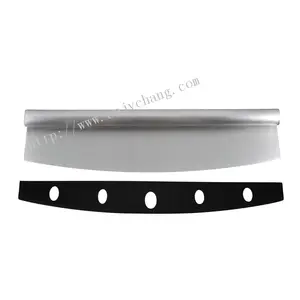 Pizza Cutter Wholesale Stainless Steel Pizza Rocker Cutter Total Length 35cm Cutting Pizza Rocker Knife With Plastic Cover Pizza Tools