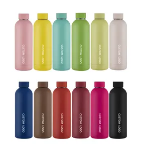 500ml Double Wall Rubber Paint Small Mouth Bottle Vacuum Insulated Stainless Steel Metal Thermos Flask Sports Water Bottle