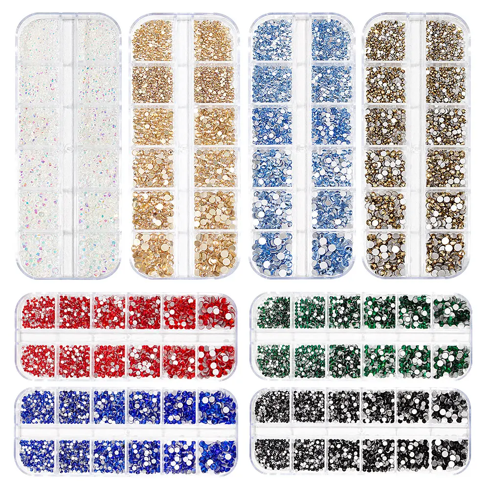 XULIN Preciosa Strass 12 Gitter Flache Rückseite Nicht Hot Fix Glas Strass für Nail Art Diy