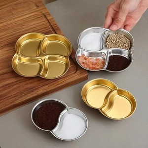 Piatto per Salse in Acciaio Inox a Griglia, Design Minimalista per Ristoranti Coreani, Barbecue e Hot Pot - Product Image 2