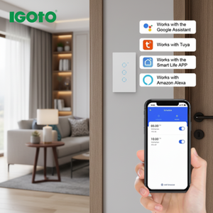 Igoto Smart Wifi Wall <b>Switch</b> Touch Glass With Alexa Google Assistant Tuya App <b>Control</b> 1 Gang Home <b>Lighting</b> <b>Remote</b> - Product Image 3