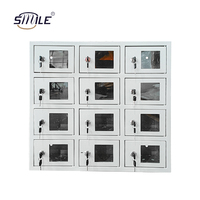 Casiers de rangement en acrylique transparent SMILE 6x12 avec fenêtre, vente en gros, casiers pour téléphones portables des employés