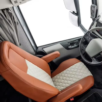 Housses de siège en cuir Nappa sur mesure pour Volvo FH Truck 2008-2026, protection de siège conducteur et passager avec surpiqûres diamantées de qualité supérieure