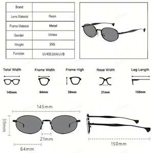 Lunettes de soleil ovales punk en alliage avec logo personnalisé, monture vintage 2026, verres dégradés, protection UV400 pour femmes - Product Image 5