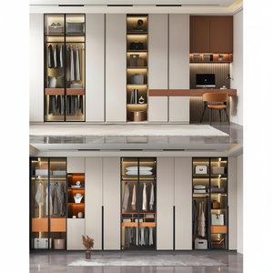 Armoire en PVC blanc de luxe personnalisée de haute qualité Armoire en bois pour chambre à coucher - Product Image 1