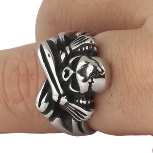 yunnique Men's <b>Titanium</b> Steel <b>Ring</b> Skull Skeleton Design Punk Style Fashion Jewelry Gift - Product Image 3
