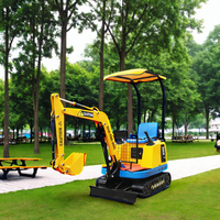 Aire de jeux extérieure avec nouveau modèle de simulation d'excavatrice, installation de divertissement pour enfants avec mini-excavatrice.