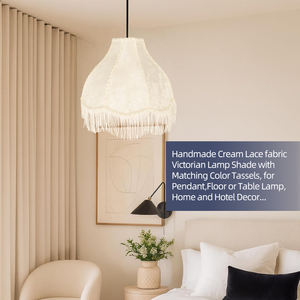 <span class=keywords><strong>Paralume</strong></span> Artigianale Vintage con Nappe e Frange, Stile Rustico Europeo Vittoriano, Eco-Friendly, con Pizzo e Design Esclusivo - Product Image 6