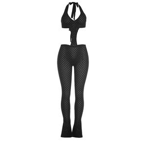 Viviblook J26JP067 Mono Casual Nuevo para Mujer, Sexy, Color Sólido, Transparente, Ajustado, de Punto, con Escote Profundo en V, de Una Pieza - Product Image 4