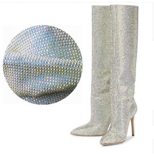 Pointy Toe <strong>Kid</strong> Suede Pearly Lady Shoes Comfortable Skinny Women's MID-Calf <strong>Boots</strong> - Product Image 2