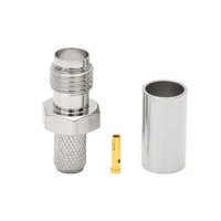 Connecteur coaxial SMA-C-K3 en laiton nickelé, prix d'usine, connecteur femelle SMA Jack à sertir pour câbles RG58 RG142 LMR200 LMR195