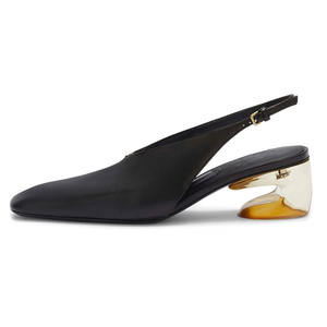 Tacchi a gancetto bassi personalizzati da donna <span class=keywords><strong>sandali</strong></span> a punta quadrata da donna con spalline posteriori causali da ufficio scarpe con Slingback piatte - Product Image 1