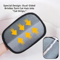 Gant de toilettage pour animaux de compagnie Zehuai 2-en-1, gant anti-statique double face pour enlever les poils des chiens, des chats et des petits animaux